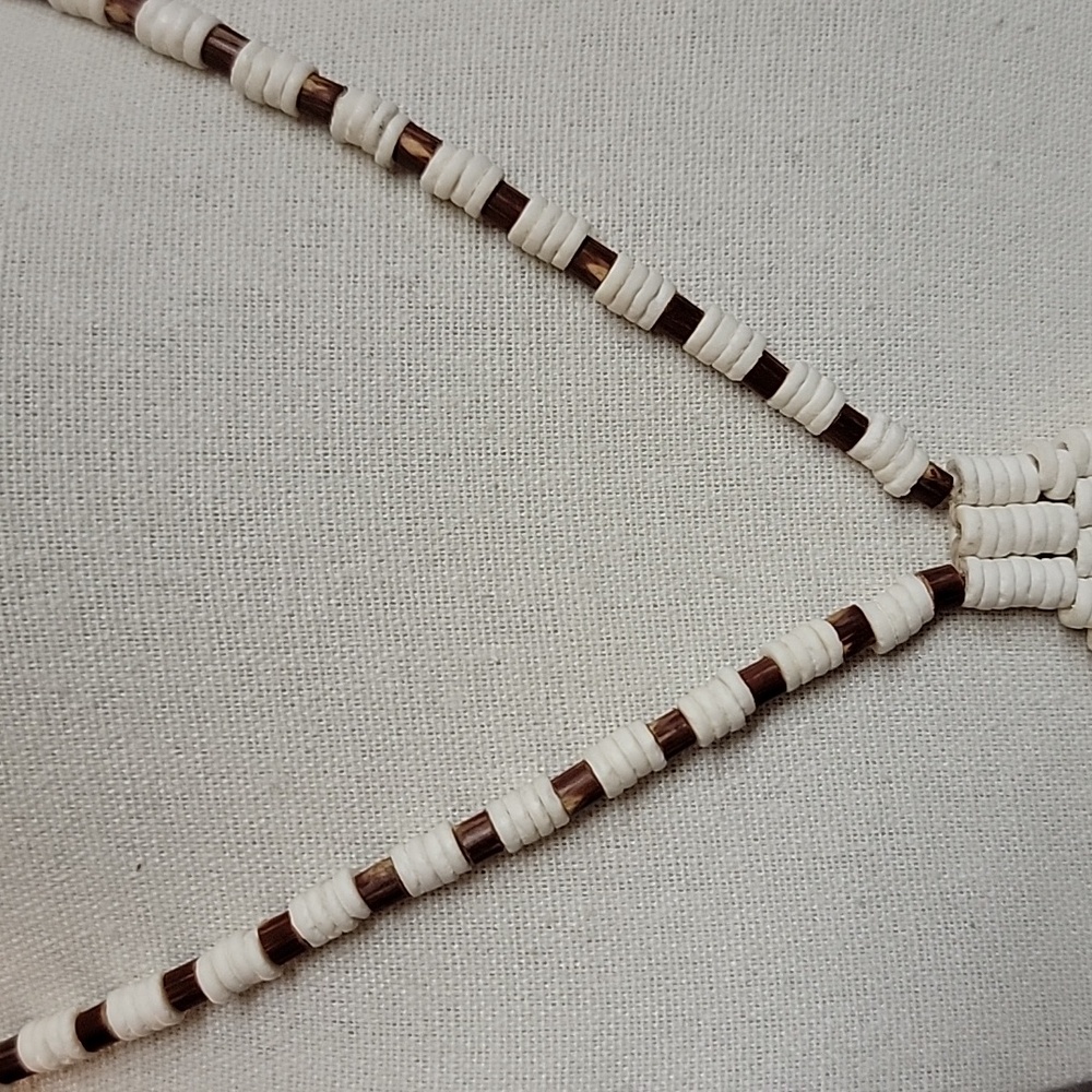 San Bushman Ostrich Shell Brown & Nut Necklace Namibia 18 Inch - Picture 3 of 5